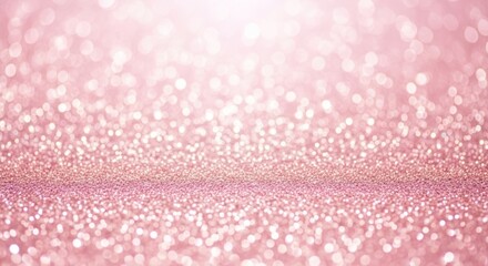 Sparkling pink glitter surface with a bright, blurred background creating a soft, dreamy effect.