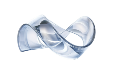 Detailed artistic composition of a transparent glass spiral form symbolizing innovation creativity and structural harmony isolated on transparent background PNG