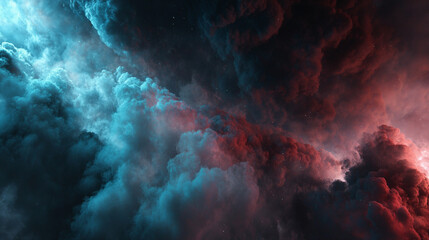 Horror-themed dark background with green, red, and blue clouds, grunge smoke texture, and black haunted atmosphere. Perfect for thriller, mystery, or movie poster design.