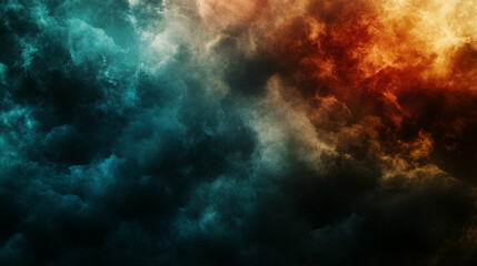 Horror-themed dark background with green, red, and blue clouds, grunge smoke texture, and black haunted atmosphere. Perfect for thriller, mystery, or movie poster design.
