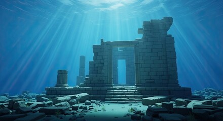 Ancient Ruins Submerged Beneath The Ocean Waves