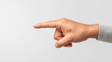 Close-up of a human hand with the index finger extended, pointing or touching a background. Ideal for digital interfaces, touchscreen concepts, technology, and interaction design.