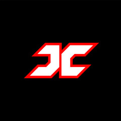 JC logo design, initial JC letter design with sci-fi style. JC logo for game, esport, Technology, Digital, Community or Business. J C sport modern Italic alphabet font. Typography urban style fonts.