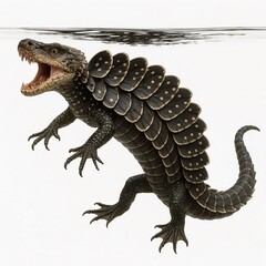 Fototapeta premium Armadilosaurus swimming under the water