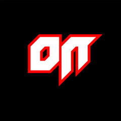 ON logo design, initial ON letter design with sci-fi style. ON logo for game, esport, Technology, Digital, Community or Business. O N sport modern Italic alphabet font. Typography urban style fonts.