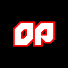 OP logo design, initial OP letter design with sci-fi style. OP logo for game, esport, Technology, Digital, Community or Business. O P sport modern Italic alphabet font. Typography urban style fonts.