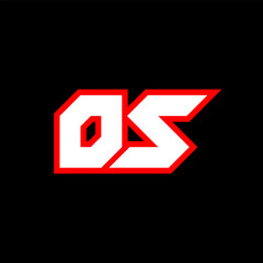 OS logo design, initial OS letter design with sci-fi style. OS logo for game, esport, Technology, Digital, Community or Business. O S sport modern Italic alphabet font. Typography urban style fonts.