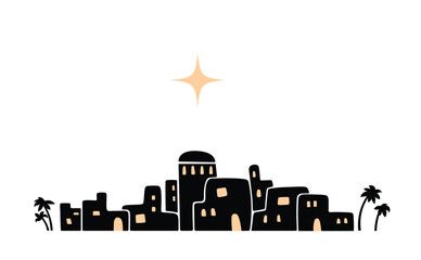 Fototapeta premium Bethlehem Town Silhouette