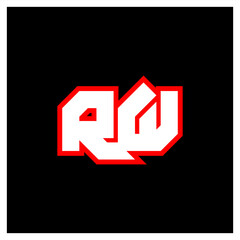 RW logo design, initial RW letter design with sci-fi style. RW logo for game, esport, Technology, Digital, Community or Business. R W sport modern Italic alphabet font. Typography urban style fonts.