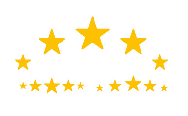 Five stars for concept design. Premium quality. 5 star rating. Vector symbol