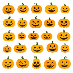 Halloween pumpkin faces