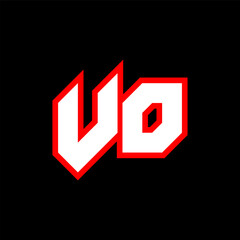 VO logo design, initial VO letter design with sci-fi style. VO logo for game, esport, Technology, Digital, Community or Business. V O sport modern Italic alphabet font. Typography urban style fonts.