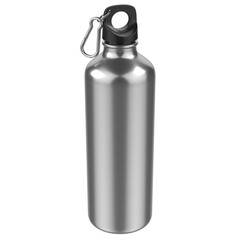 Steel Water Bottle isolated on transparent background