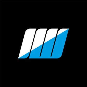 IW letter logo design on black background. IW creative initials letter logo concept. iw icon design. IW white and blue letter icon design on black background. I W