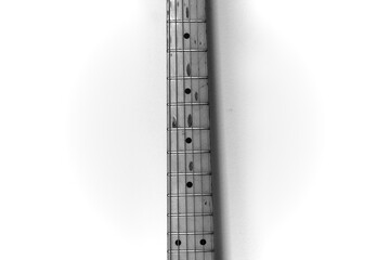Closeup of electric guitar neck