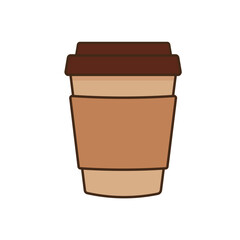 Minimalist coffee cup takeaway vector illustration