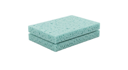Stacked Blue Cleaning Sponges for Home Kitchens Household Chores Sanitation and Bathing Accessories on a Black