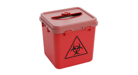 Red Sharps Container Biohazard Waste Disposal Medical Clinic Safety Needles Syringes Healthcare Infectious Hospital Bin