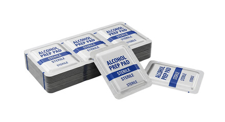 Alcohol Prep Pads Stock Image Sterile Medical Antiseptic Wipes for First Aid and Healthcare Infection Prevention