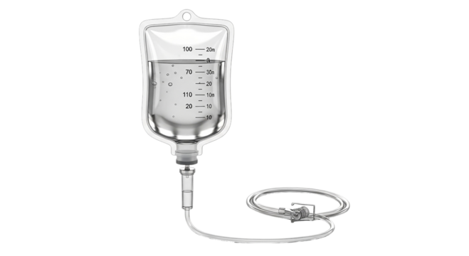 Medical IV Drip Infusion Therapy Healthcare Solution Hydration IV Bag Medical Equipment Fluid Treatment Clinic Hospital