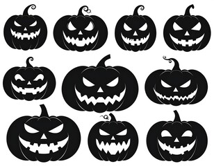 Halloween pumpkin silhouettes