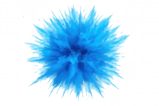 Dynamic blue powder explosion creating abstract dust cloud with vibrant color burst, festive holi concept - Powered by Adobe