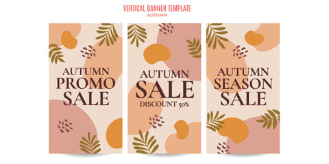Autumn sale promotions featuring seasonal discounts and special offers isolated on transparent background