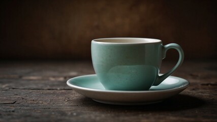 Obraz premium Blank cup placed in neutral surrounding captured in minimal composition showcasing simplicity, modern design, and calm atmosphere with soft tones and balanced layout