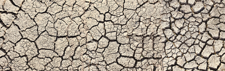 Dry cracked earth due to drought. Perfect for environmental, climate change, or naturethemed designs, illustrating arid conditions or wallpaper backgrounds.
