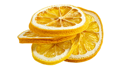 Overlapping citrus slice collection isolated on transparent background.