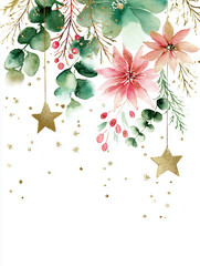 Christmas elegant watercolor holiday card