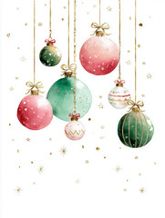 Christmas elegant watercolor holiday card