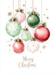 Christmas elegant watercolor holiday card