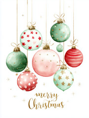 Christmas elegant watercolor holiday card