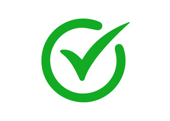 Flat Green Tick Mark – Transparent Background Checkmark for Design Use