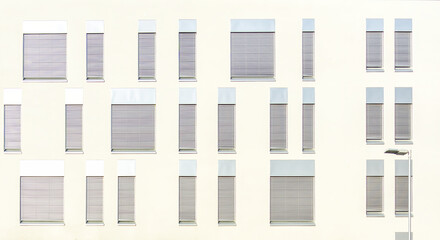 Modern Architectural Facade with Geometric Window Grid