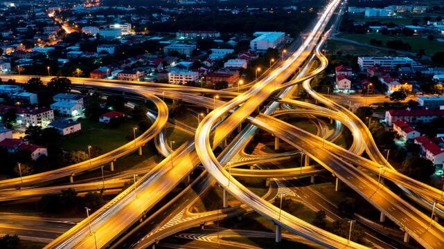 Time Lapse Houston Freeway Interchange