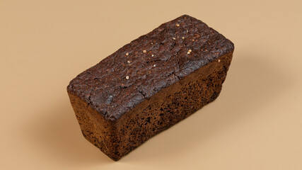 Ryed bread bun isolated