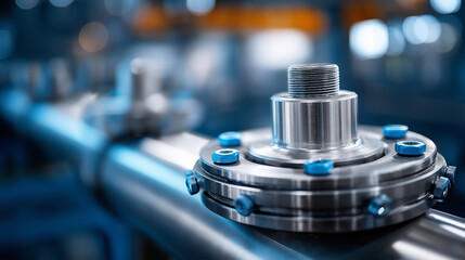 Torque wrench on flange bolts knuckles firm pipe rack defocused mechanical assembly torque spec maintenance reliability plant work with copy space