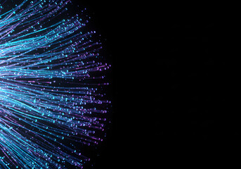 Obraz premium fiber optics background with lots light spots