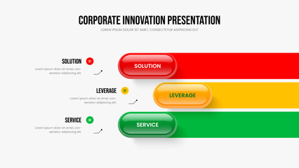 Investor Forecast Three Option Infographic Presentation Template. Sales Analysis 3 Step Diagram Slideshow Layout. Marketing Strategy Slide Design Vector Illustration.