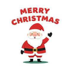 Cute Cartoon Christmas Card for Kids – Santa, Reindeer & Snowy Scene Vector Illustration

