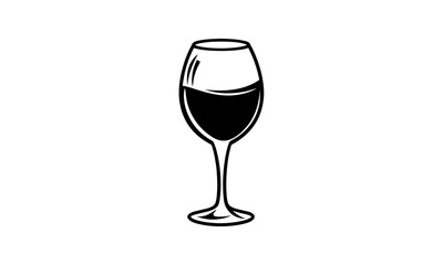 vector silhouette of a glass filled with drink