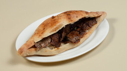 Doner kebab on plate isolated