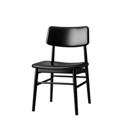 Elegant black chair a minimalist furniture piece against transparent background