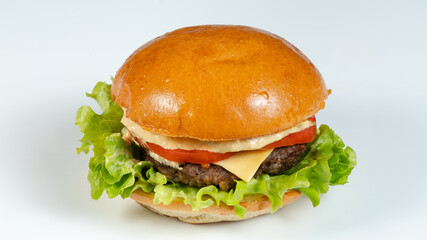 Burger isolated close up