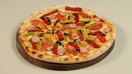 Delicious pizza isolated close up