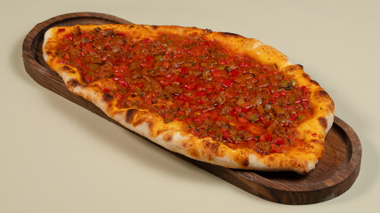 Turkish pide isolated close up