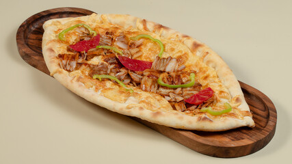 Turkish pide isolated close up