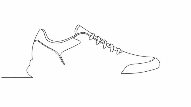 Outline of a Sport Shoe - This video features a detailed outline sketch of a sporty athletic shoe, showcasing its sleek design and distinct features such as laces and a cushioned sole.